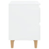 Bed Cabinets & Pinewood Legs 2 pcs High Gloss White 40x35x50cm