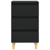 Bed Cabinets with Solid Wood Legs 2 pcs Black 40x35x69 cm