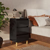 Bed Cabinets & Wood Legs 2 pcs High Gloss Black 40x35x69 cm