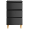 Bed Cabinets & Wood Legs 2 pcs High Gloss Black 40x35x69 cm
