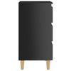 Bed Cabinets & Wood Legs 2 pcs High Gloss Black 40x35x69 cm