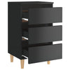 Bed Cabinets & Wood Legs 2 pcs High Gloss Black 40x35x69 cm