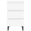 Bed Cabinet with Metal Legs 2 pcs White 40x35x69 cm