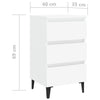Bed Cabinet with Metal Legs 2 pcs White 40x35x69 cm