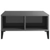 Coffee Table High Gloss Grey 60x60x30 cm Chipboard
