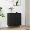 alt="Sideboard with Solid Wood Legs Black 60x35x70 cm Chipboard""
