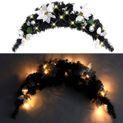 alt="Christmas Arch with LED Lights Black 90 cm PVC""