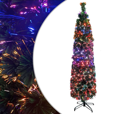 alt="Artificial Slim Christmas Tree with Stand 120 cm Fibre Optic""