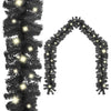 alt="Christmas Garland with LED Lights 10 m Black"