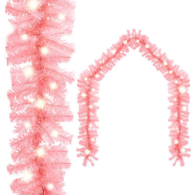 alt="Christmas Garland with LED Lights 10 m Pink"