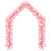 Christmas Garland with LED Lights 10 m Pink