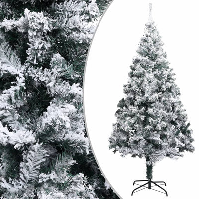 alt="Artificial Christmas Tree with Flocked Snow Green 400cm PVC"