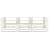Garden Pallet Sofa White 3-Seater Wood