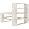 Garden Pallet Sofa White 3-Seater Wood