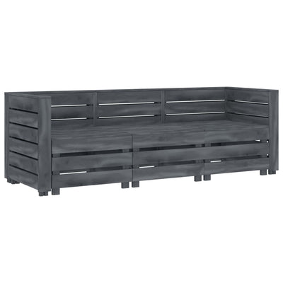 alt="Garden 3-Seater Pallet Sofa Wood Grey""