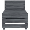 Garden 3-Seater Pallet Sofa Wood Grey