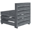 Garden 3-Seater Pallet Sofa Wood Grey
