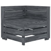 Garden 3-Seater Pallet Sofa Wood Grey