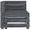 Garden 3-Seater Pallet Sofa Wood Grey