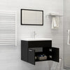 Bathroom Furniture Set Black Chipboard