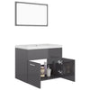 Bathroom Furniture Set High Gloss Grey Chipboard