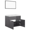 Bathroom Furniture Set High Gloss Grey Chipboard