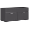 Bathroom Furniture Set Grey Chipboard