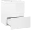 Sink Cabinet with Built-in Basin High Gloss White Engineered Wood