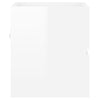 Sink Cabinet with Built-in Basin High Gloss White Engineered Wood