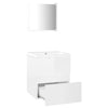 Bathroom Furniture Set High Gloss White Engineered Wood