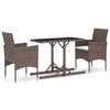 alt="3 Piece Garden Dining Set Brown""