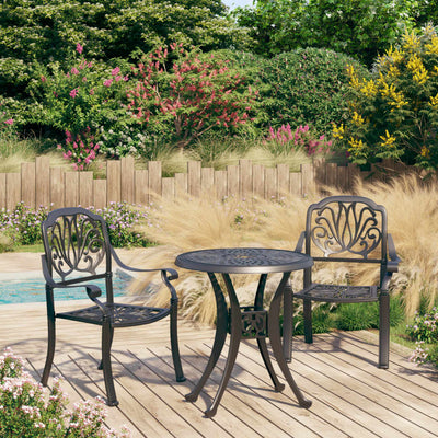 alt="3 Piece Bistro Set Cast Aluminium Black"