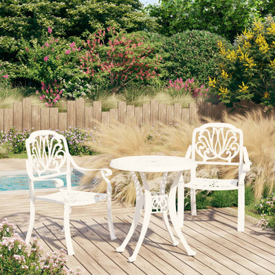 alt="3 Piece Bistro Set Cast Aluminium White""