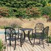 alt="5 Piece Bistro Set Cast Aluminium Black"