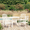 alt="5 Piece Bistro Set Cast Aluminium White""
