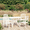 alt="5 Piece Bistro Set Cast Aluminium White""