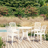 alt="5 Piece Bistro Set Cast Aluminium White"
