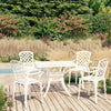 alt="5 Piece Bistro Set Cast Aluminium White"
