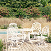 alt="5 Piece Bistro Set Cast Aluminium White"