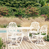 alt="5 Piece Bistro Set Cast Aluminium White"