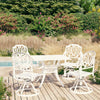 alt="5 Piece Bistro Set Cast Aluminium White"
