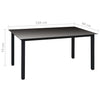 7 Piece Garden Dining Set Aluminium Black