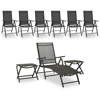 alt="9 Piece Garden Lounge Set Black and Anthracite"