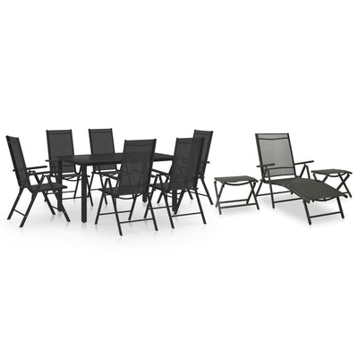 alt="10 Piece Garden Dining Set Black and Anthracite"