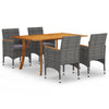 5 Piece Garden Dining Set Grey