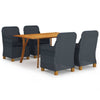 alt="5 Piece Garden Dining Set Dark Grey""