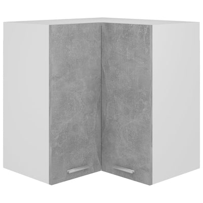 alt="Hanging Corner Cabinet Concrete Grey 57x57x60 cm Chipboard"
