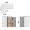 Hanging Corner Cabinet Concrete Grey 57x57x60 cm Chipboard