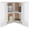 Hanging Corner Cabinet High Gloss White 57x57x60 cm Chipboard