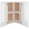 Hanging Corner Cabinet High Gloss White 57x57x60 cm Chipboard